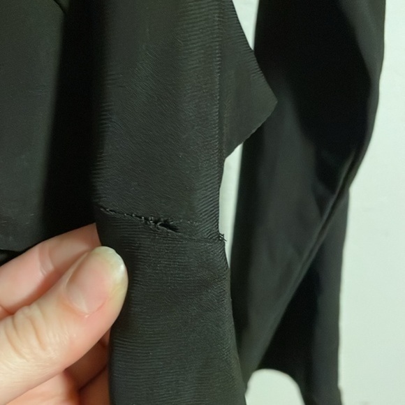 La‎ Femme Lace Up Back Mini Dress Women’s Size 10 Long Sleeve Off Shoulder Black - Picture 9 of 12